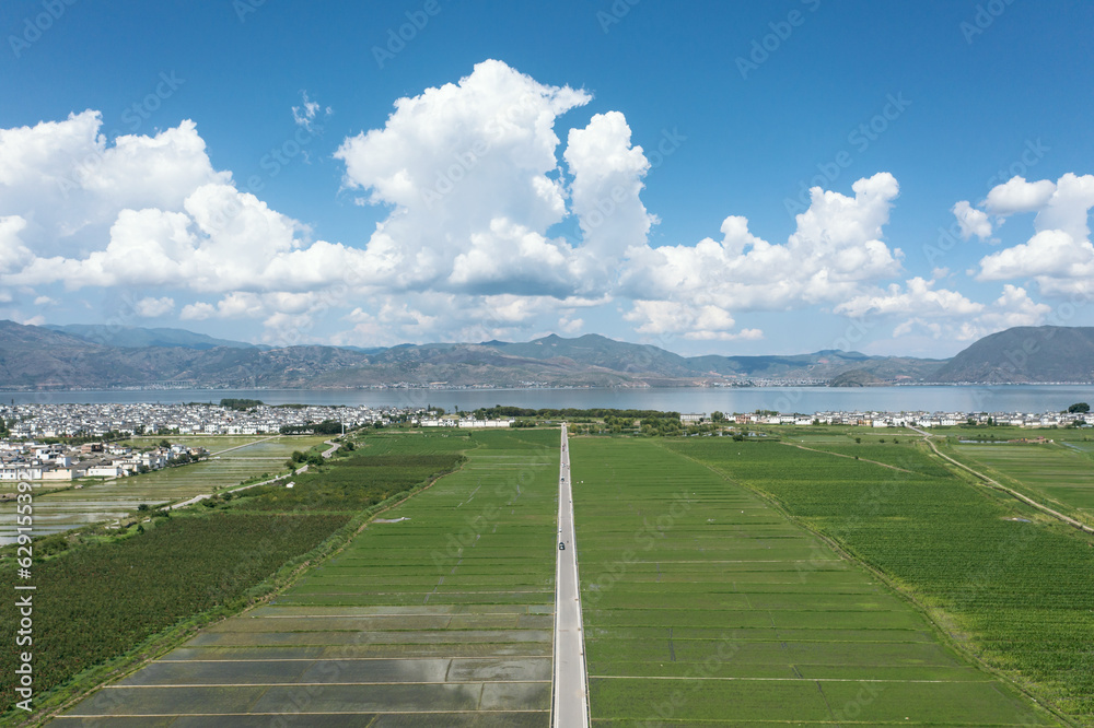 Fields and villages in Yunnan, China.