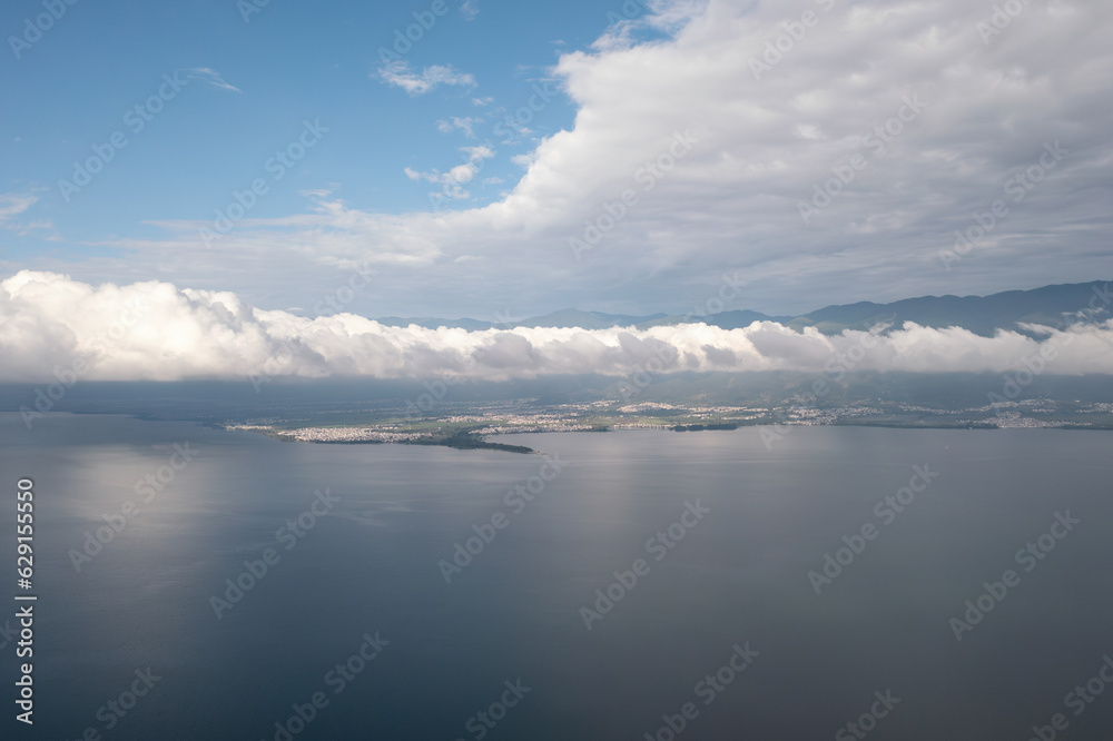 Blue sky and lake in Erhai, Yunnan, China.