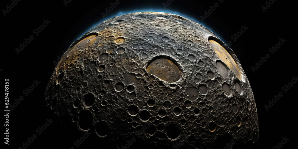 Moon surface with craters and space background. Universe beauty. Generatie AI