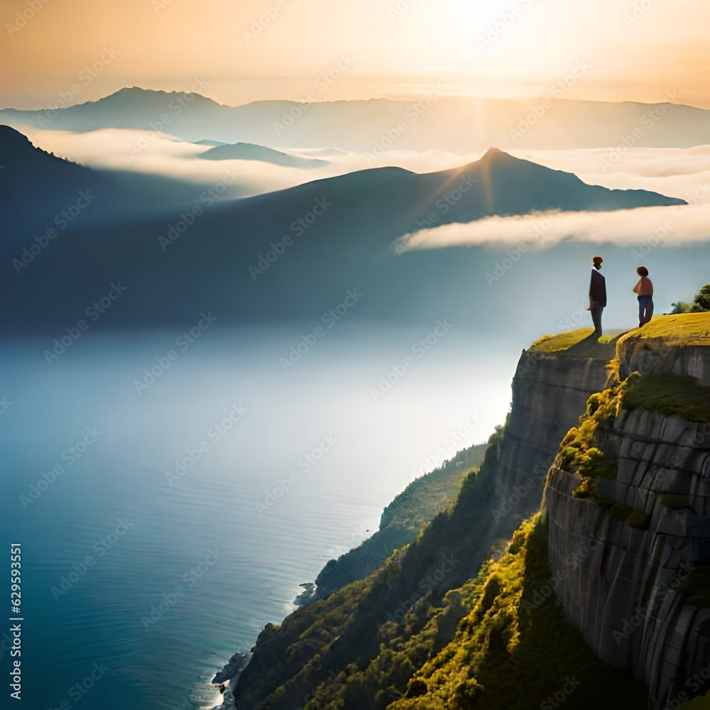 sunset on the mountain