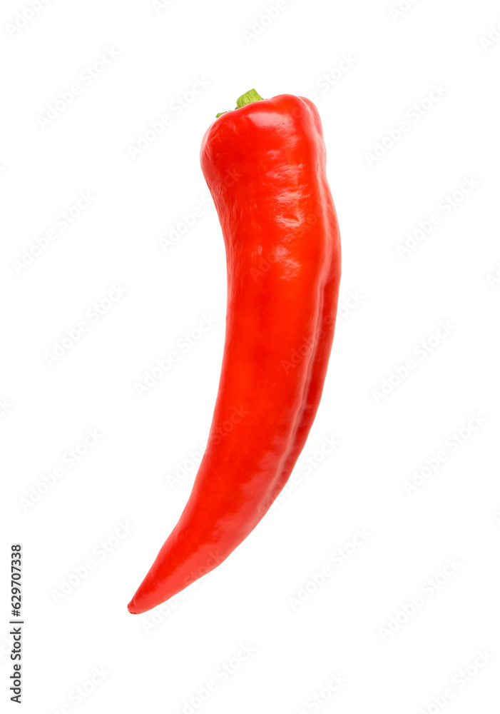 Red chili pepper on white background