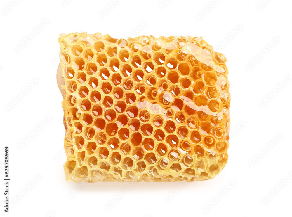 Sweet honeycomb on white background