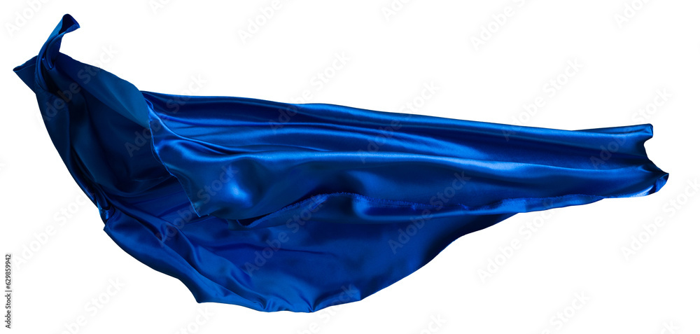 Blue cloth flutters