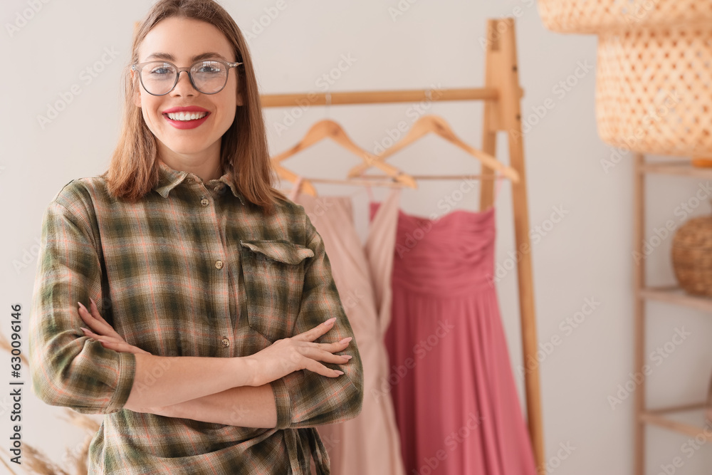 Female wedding planner working in office