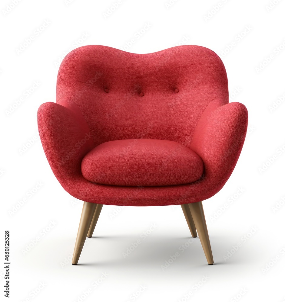 Modern red chair isolated