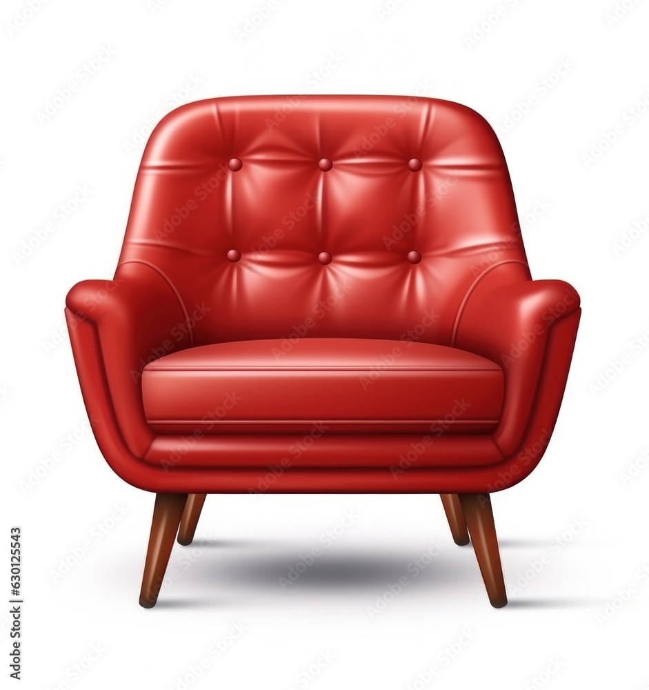 Modern red chair isolated