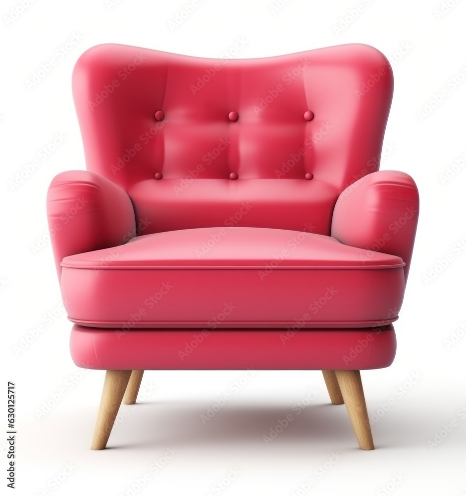 Modern red chair isolated