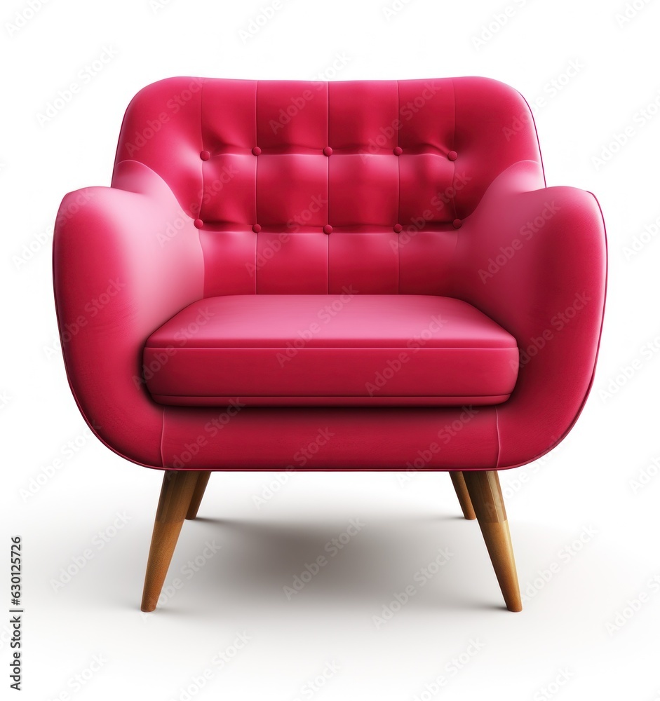 Modern red chair isolated