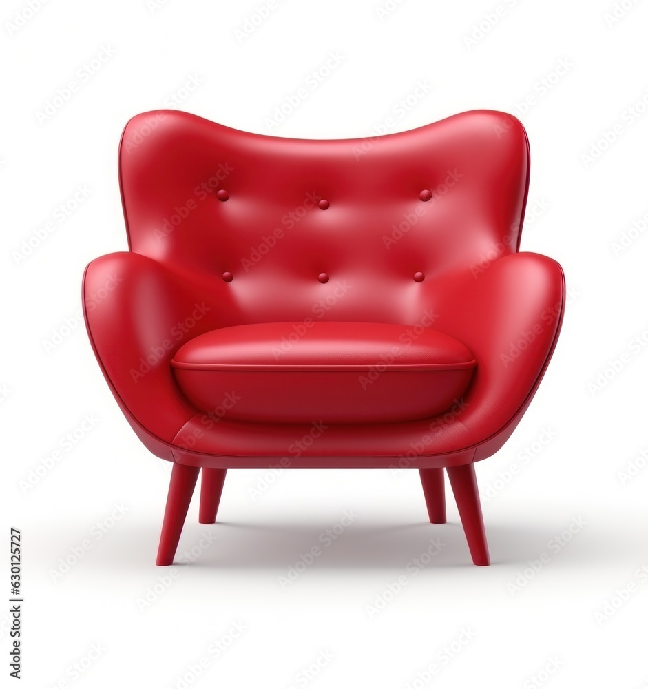 Modern red chair isolated