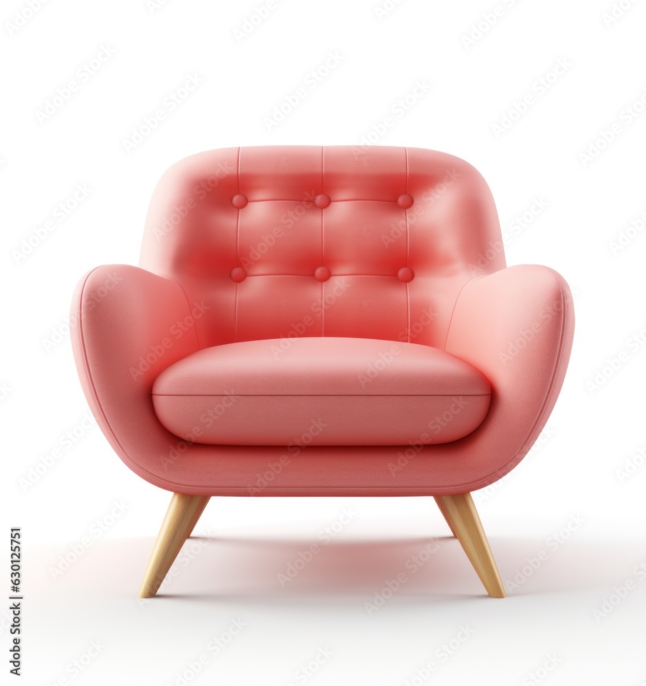 Modern red chair isolated