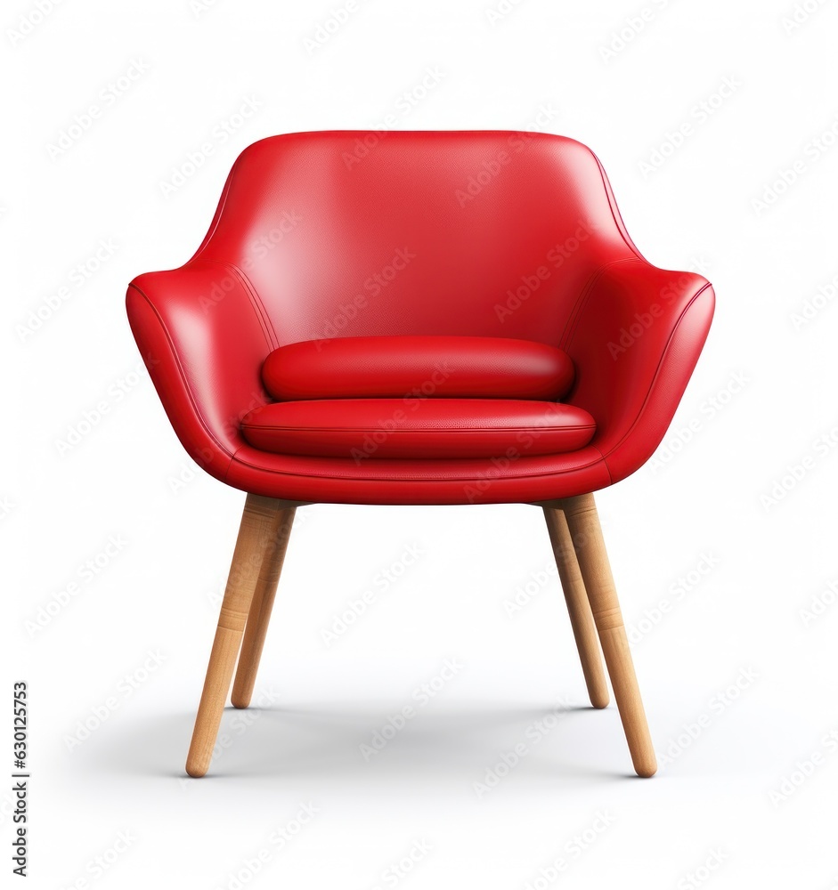 Modern red chair isolated