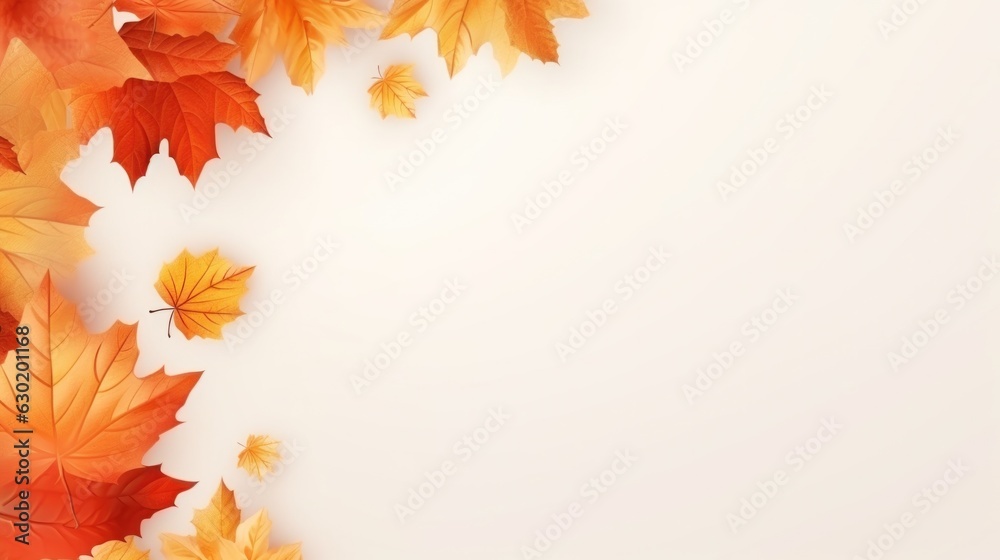 Autumn leaves background with copy space