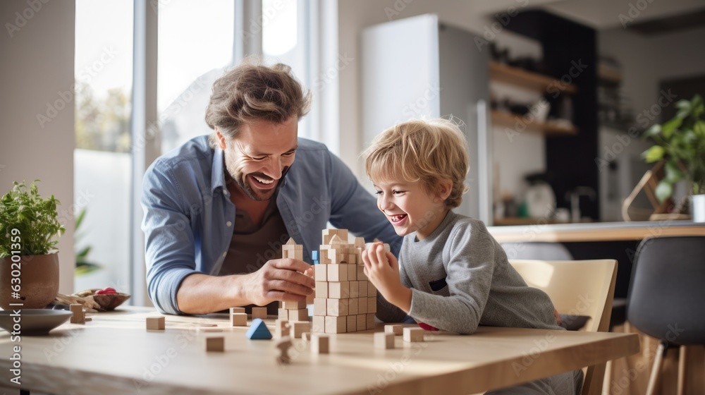 Child playing blocks