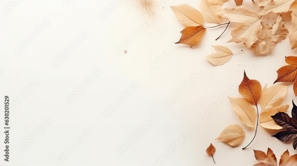 Autumn minimalist beige background