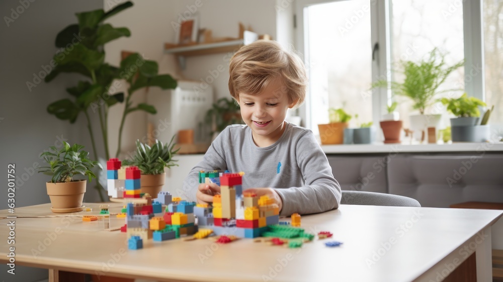 Child playing blocks