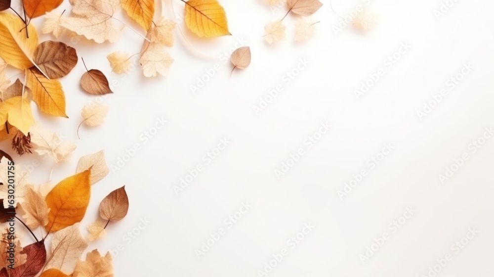 Autumn minimalist beige background