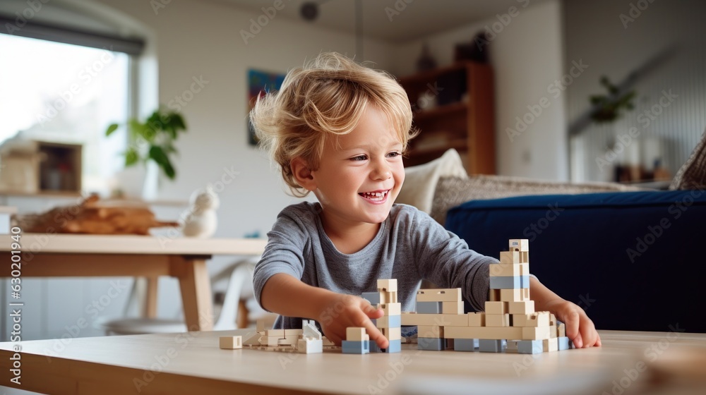 Child playing blocks