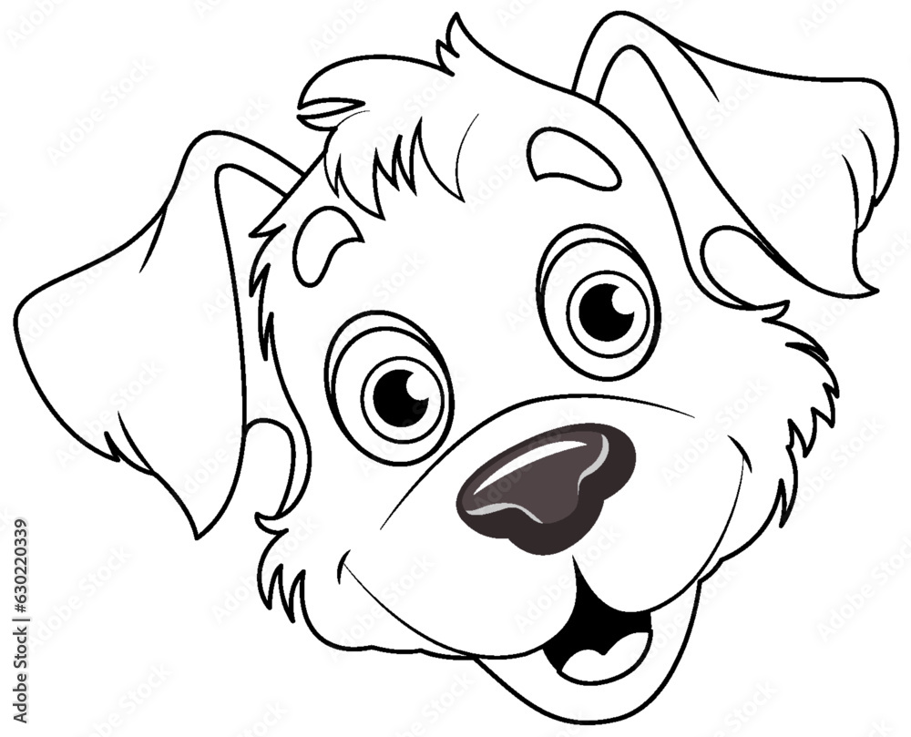 Coloring Page Outline of Cute Dog