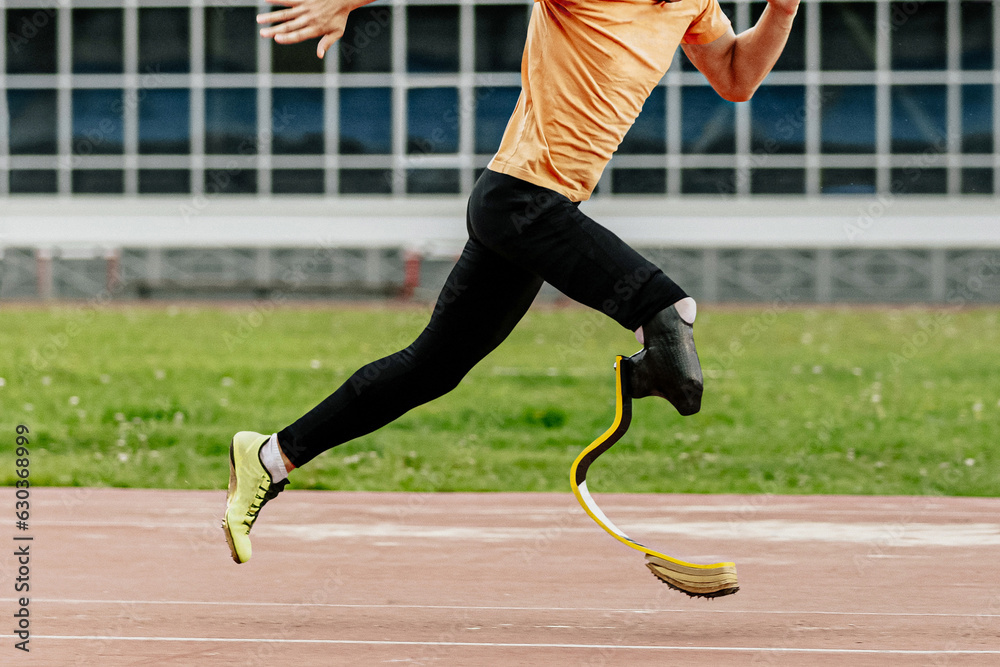 athlete disability running sprint race at athletics competition, sports summer games