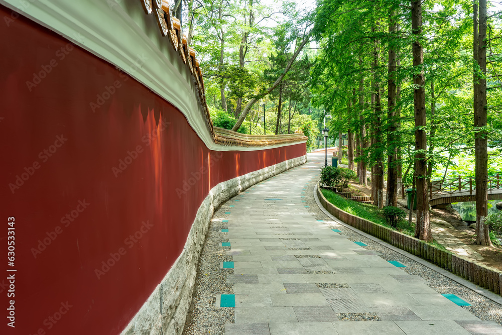 .Outdoor Temple Wall Street View..