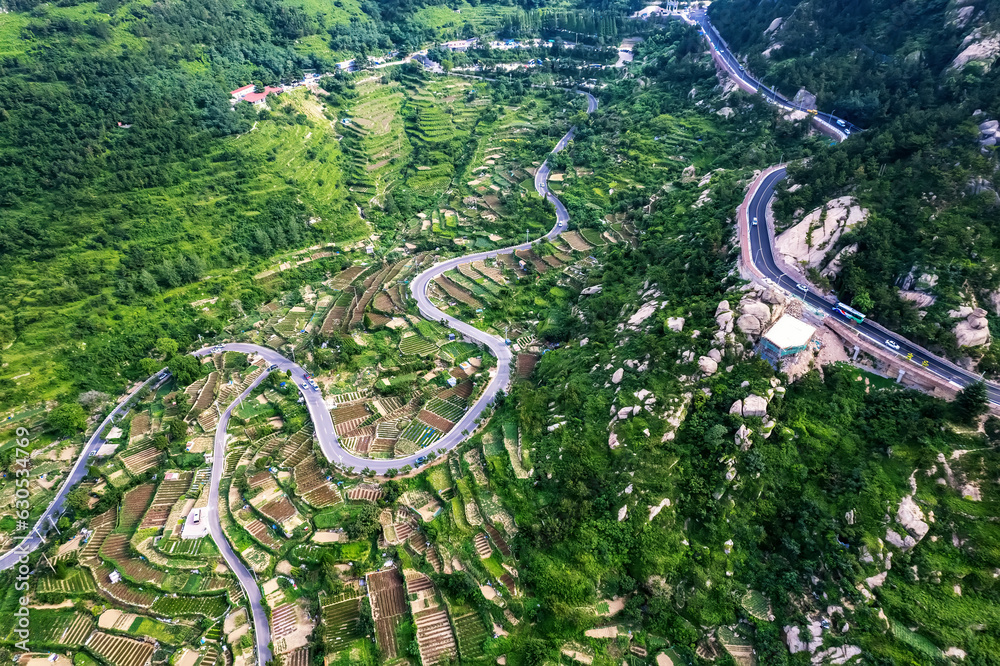 Aerospace Qingdao Coastline rural pastoral scenery