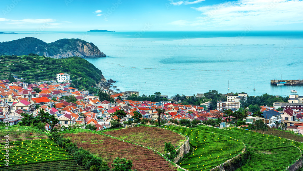 Aerospace Qingdao Coastline rural pastoral scenery