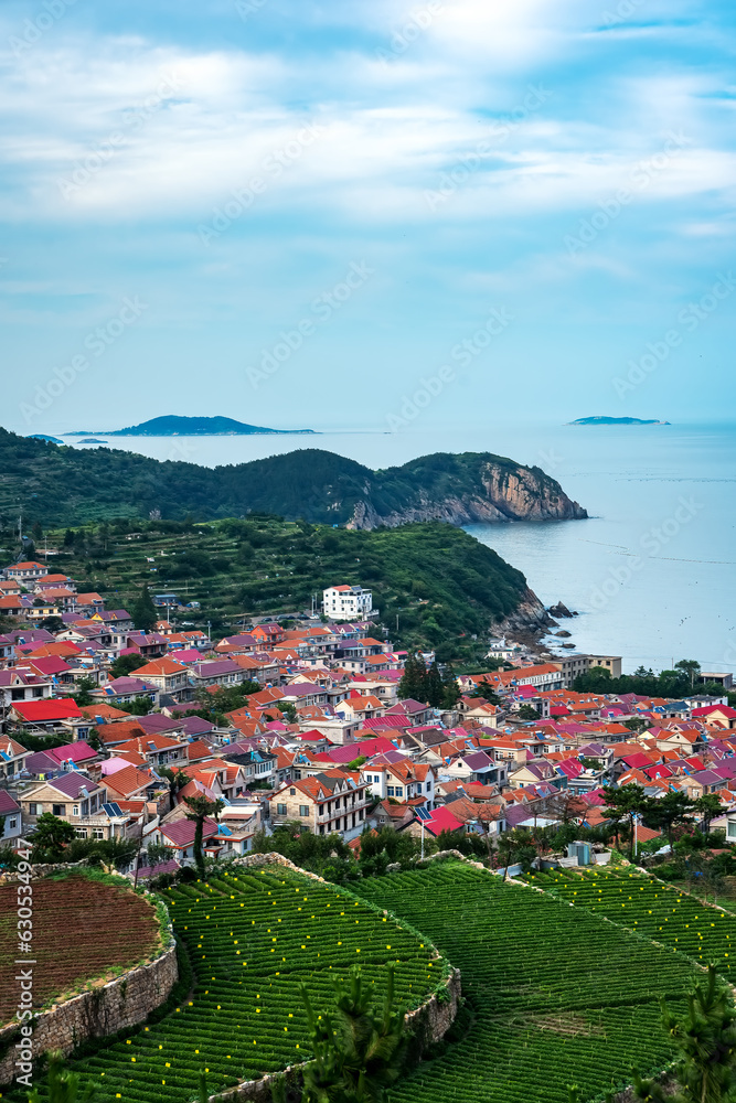 Aerospace Qingdao Coastline rural pastoral scenery