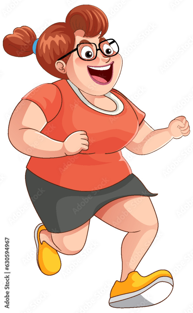 Overweight Woman in Workout Outfit