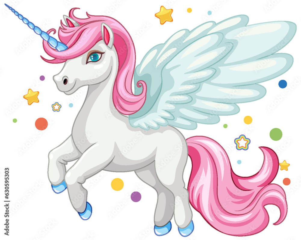 Adorable Pink Unicorn with Stars