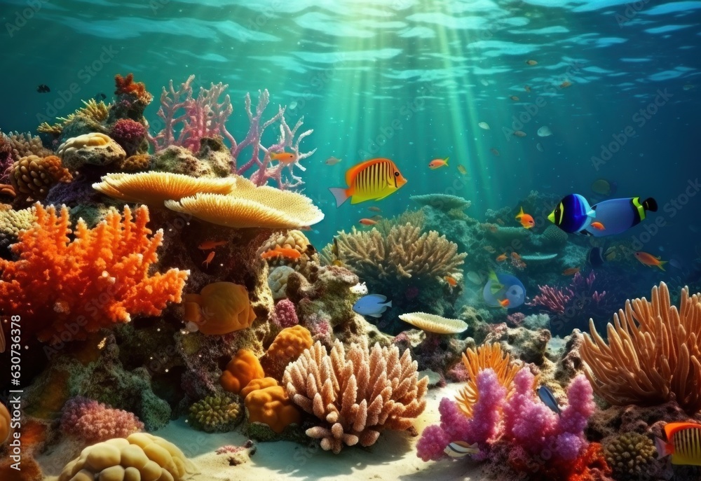 Natural coral reef vivid background