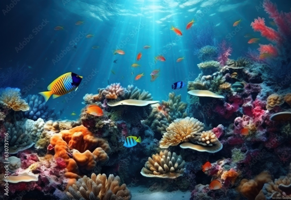 Natural coral reef vivid background