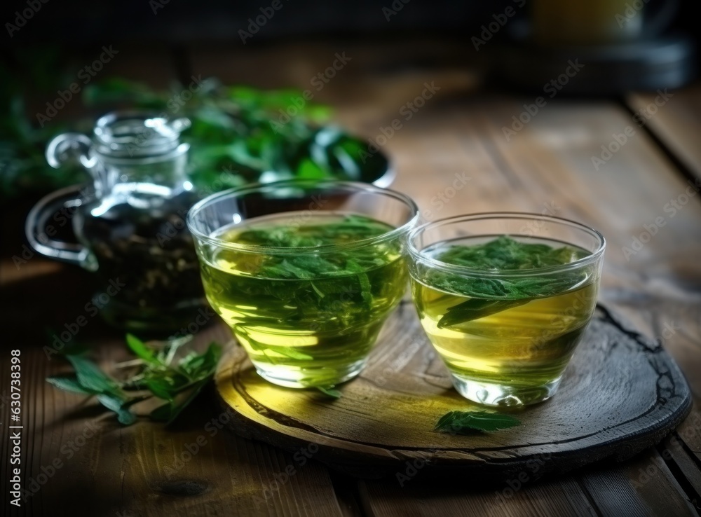 Green tea natural background