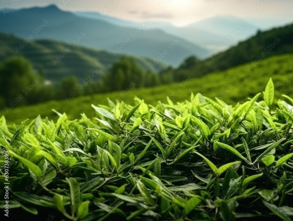 Green tea natural background