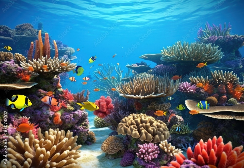 Natural coral reef vivid background