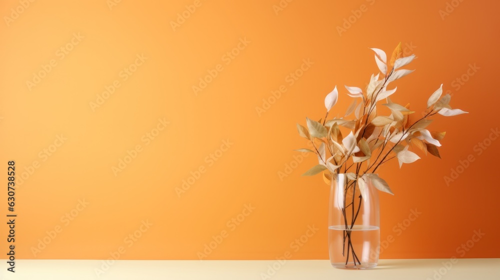 Minimalist wallpaper with autumn bouquet