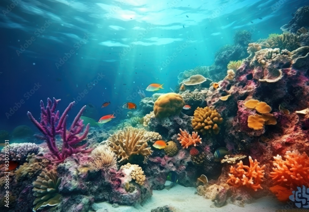 Natural coral reef vivid background