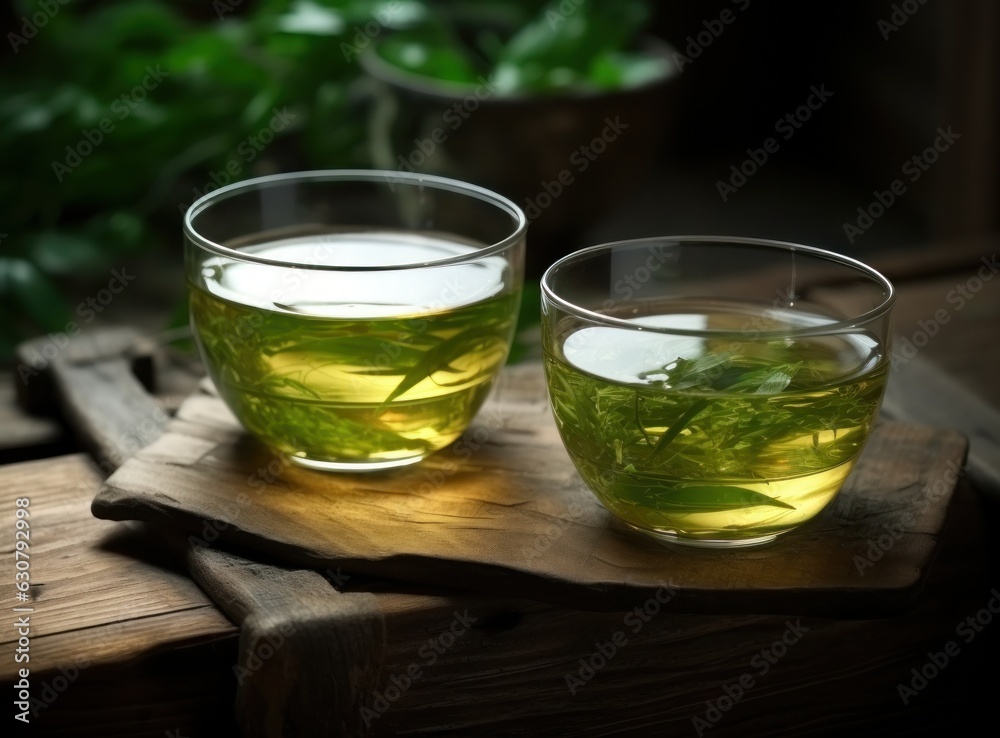 Green tea natural background