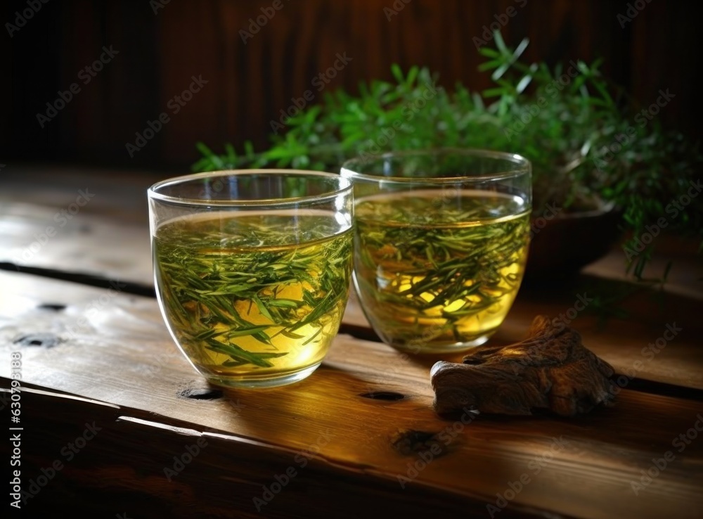 Green tea natural background