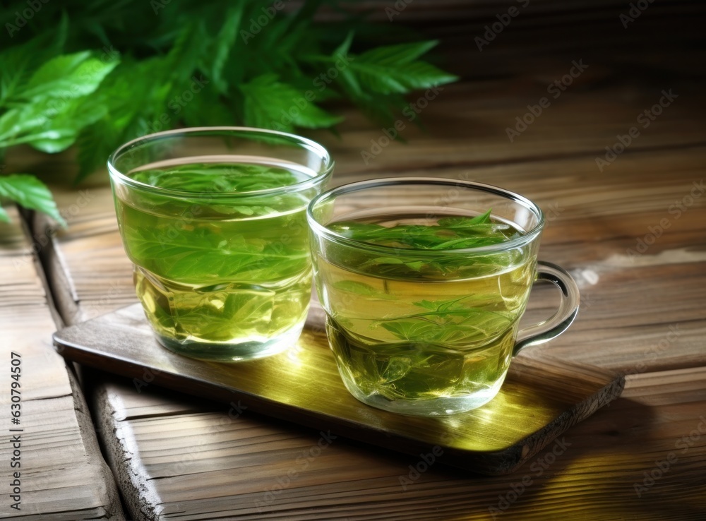 Green tea natural background