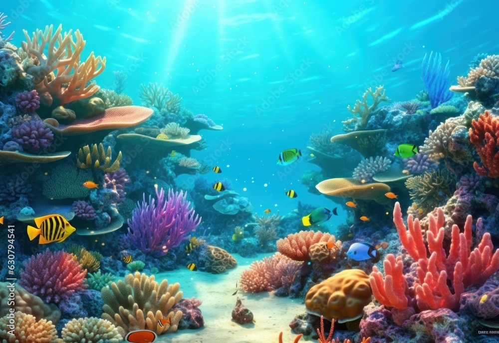 Natural coral reef vivid background