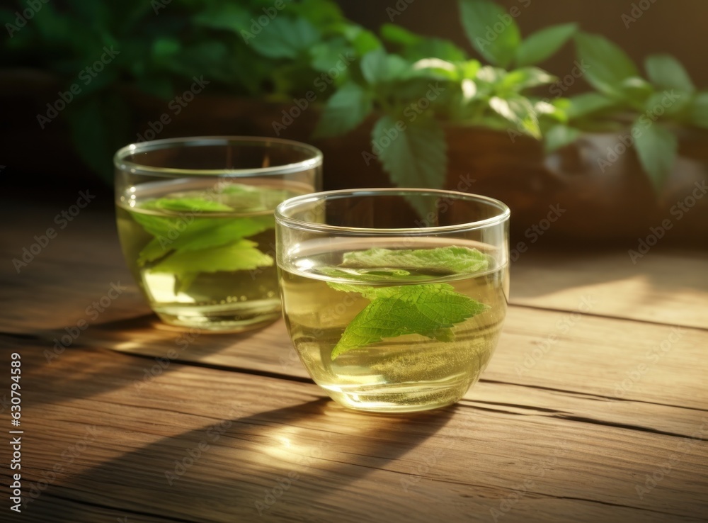 Green tea natural background