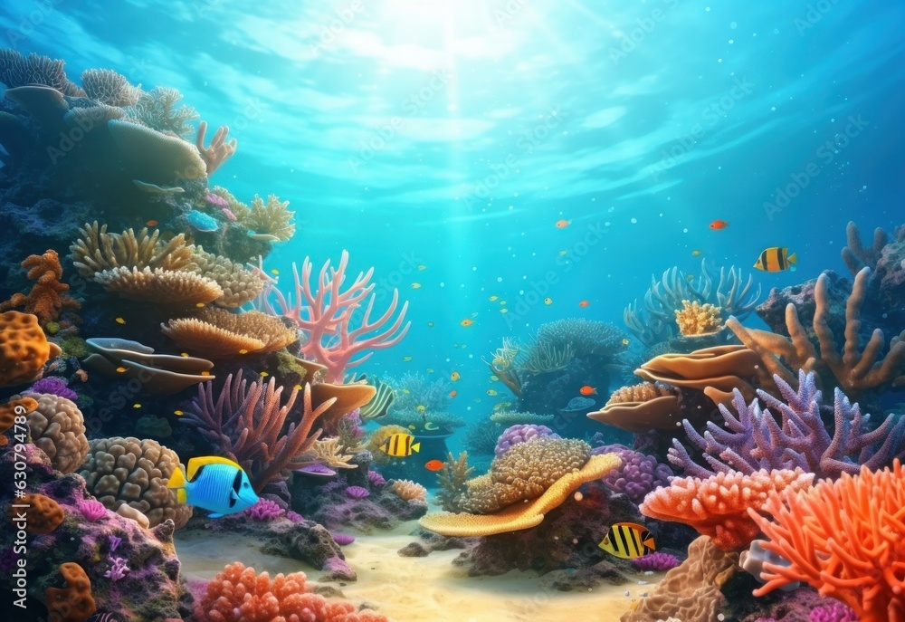 Natural coral reef vivid background