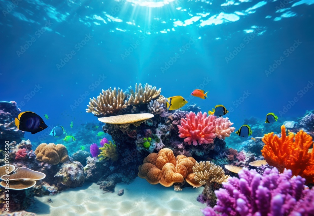 Natural coral reef vivid background