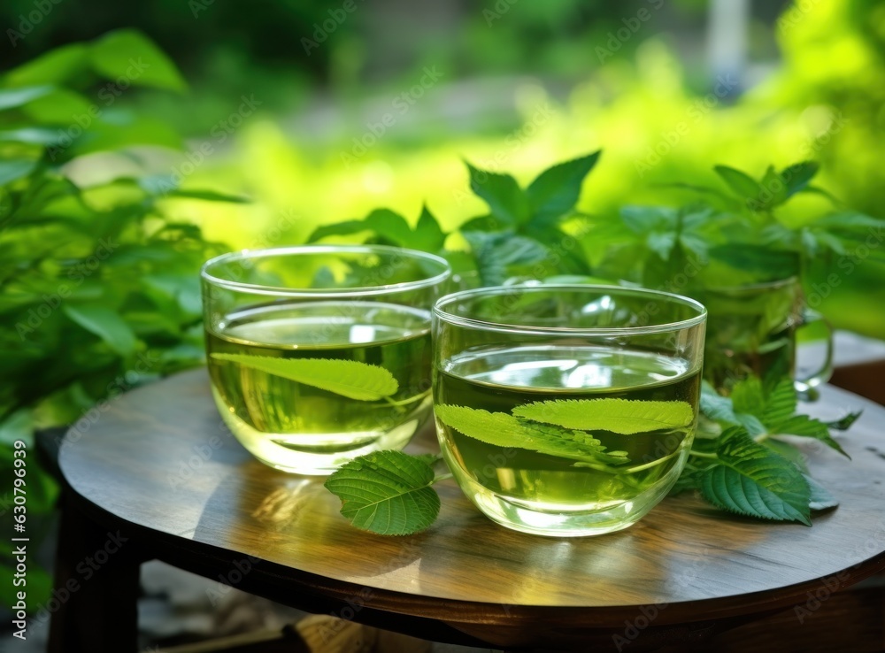 Green tea natural background