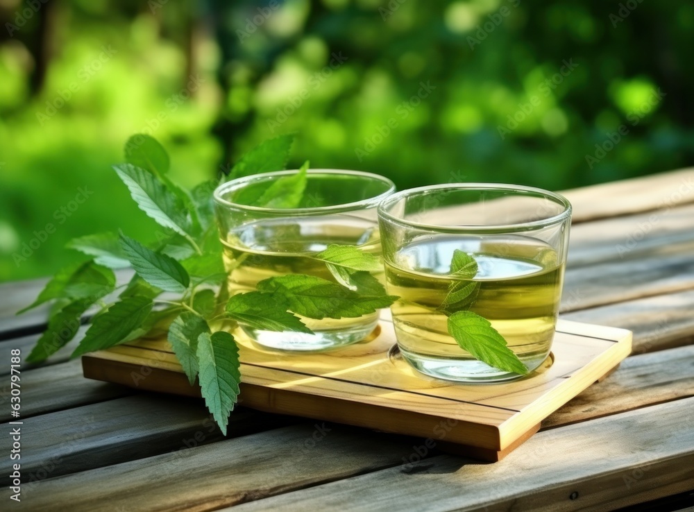 Green tea natural background