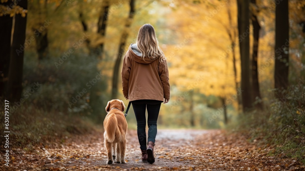 Happy family in part with dog