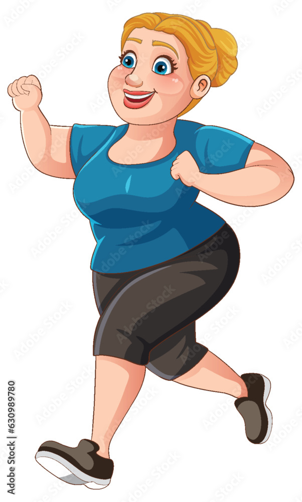 Overweight Woman in Workout Outfit