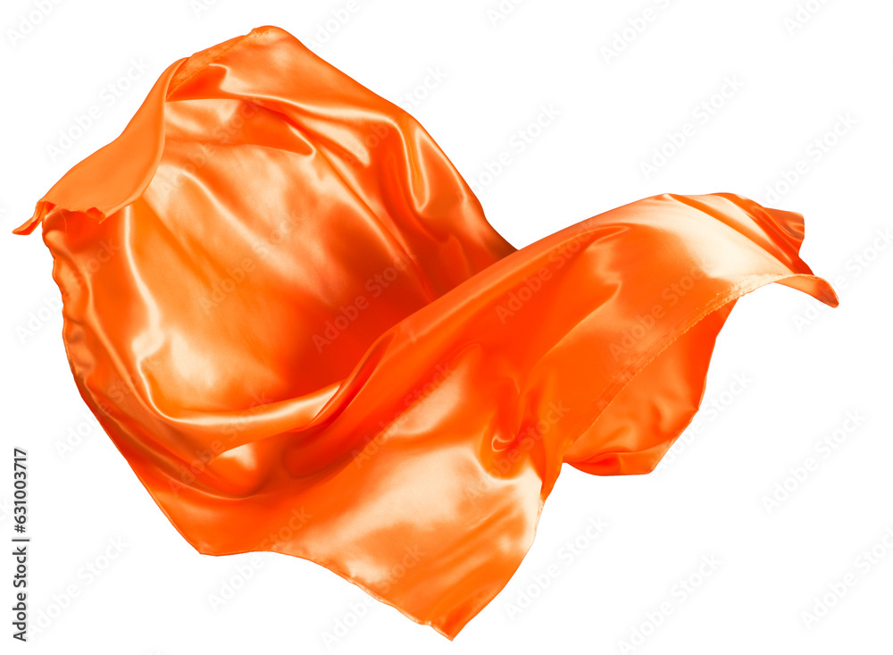 Orange cloth flutters