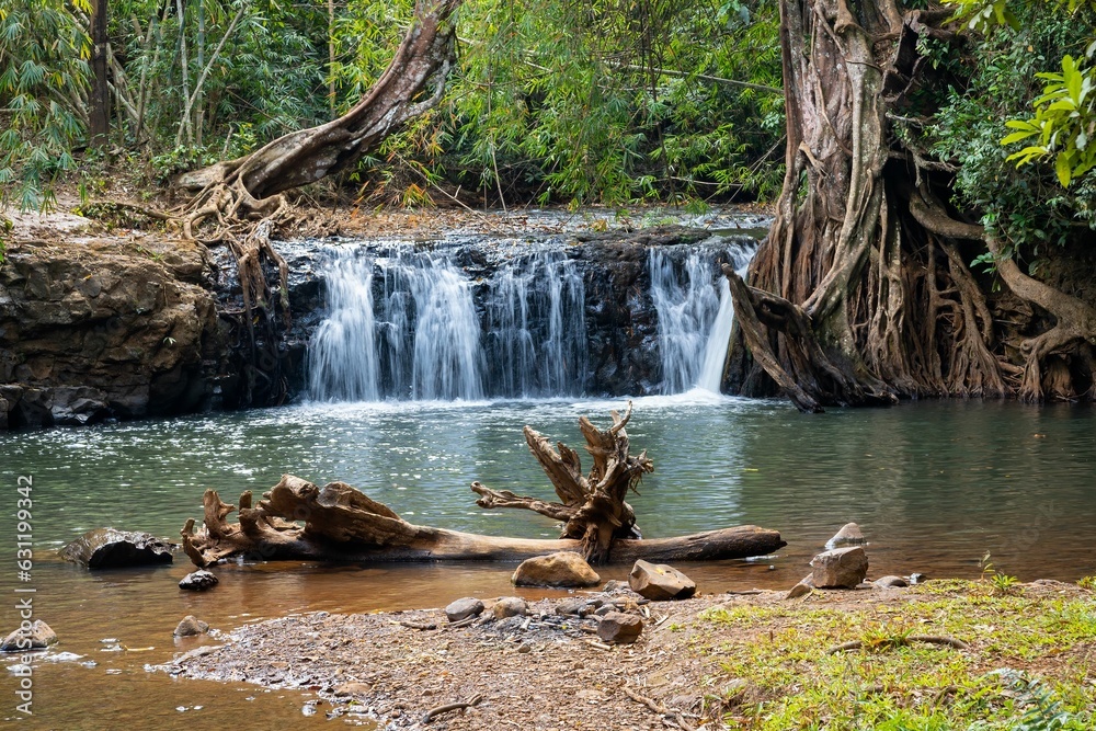 Leng Oung waterfall in a jungle in Saen Monorom, Cambodia