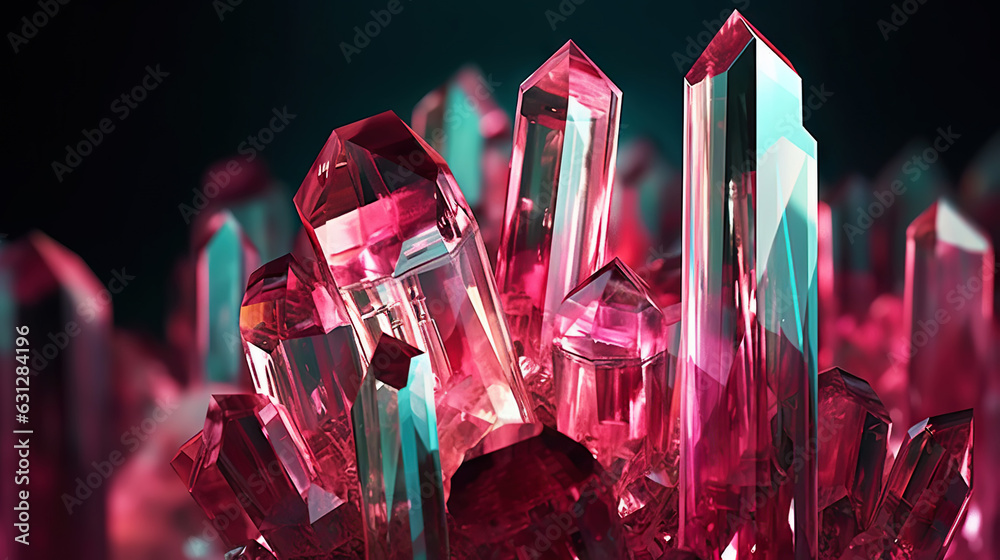 Amazing bright and shiny Burmese Tourmaline crystal cluster background. Jewel mineral detailed macro